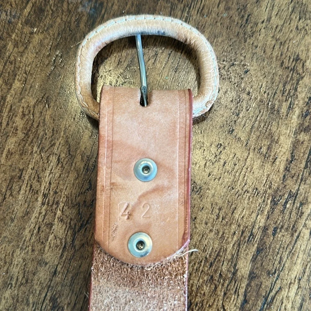 Tooled & Woven Genuine Leather Western Belt, Size 42, Made in Mexico